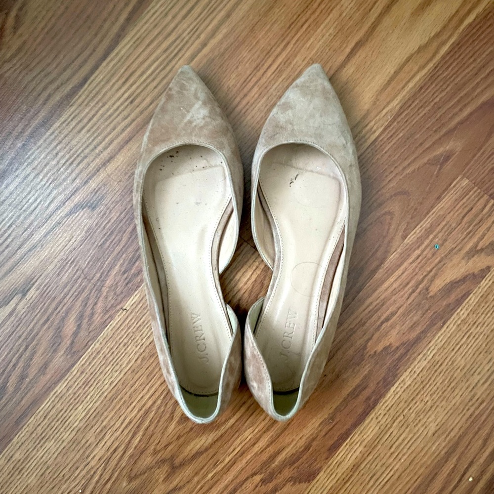 J.Crew Nude Suede Flats
